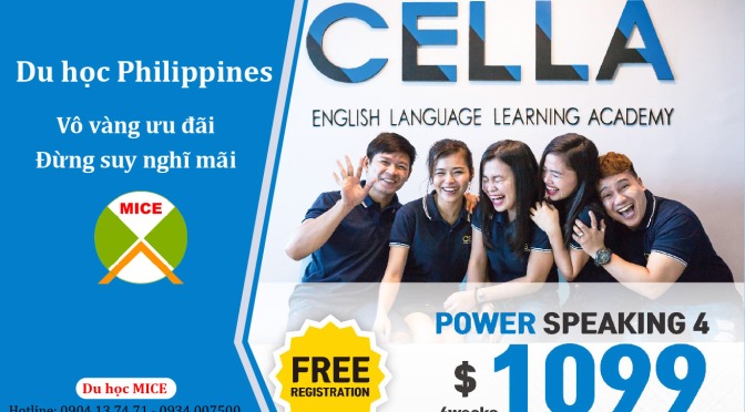 Du học Philippines 1 tháng chỉ 1.099 USD tại Trường CELLA